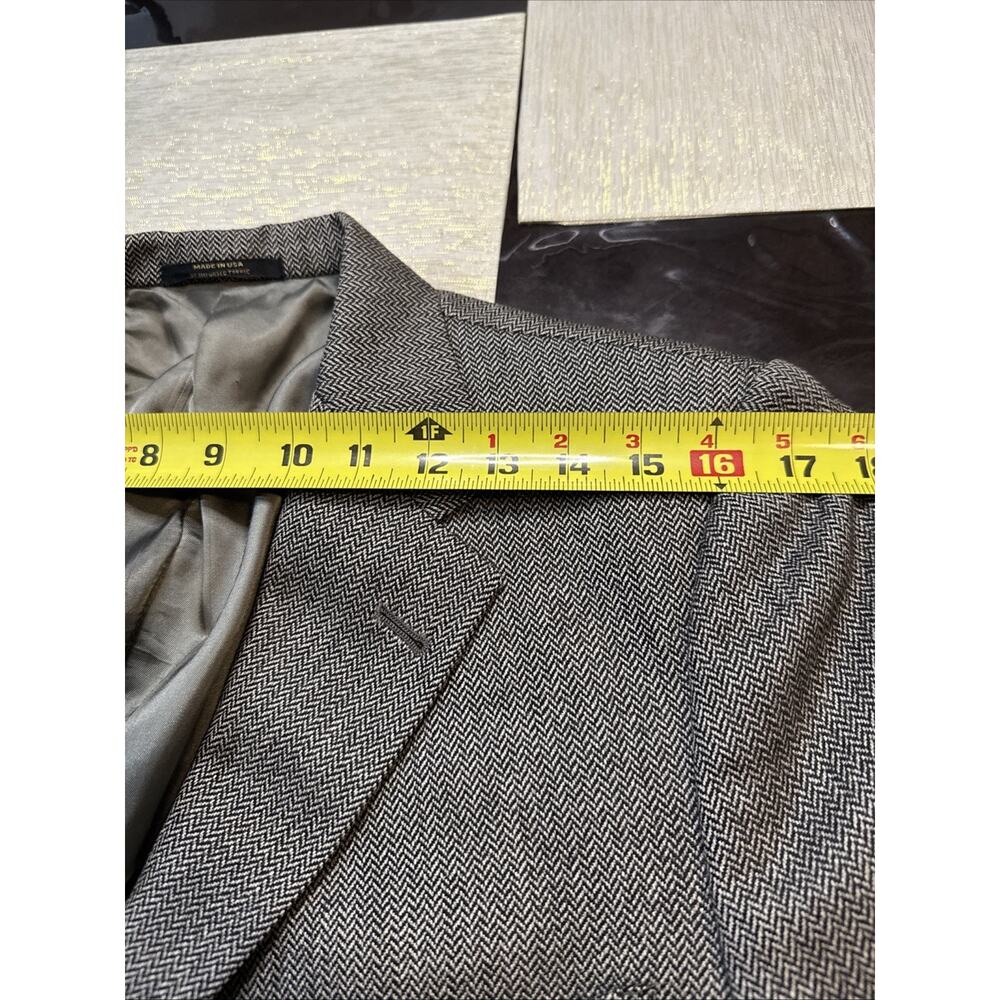 Hart Schaffner Marx Blazer Men 42R Herringbone Three Button - Picture 7 of 14